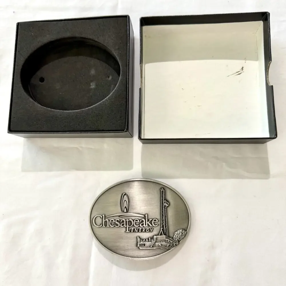 Chesapeake Energy Belt Buckle Oil Gas Drilling Rig Corporate Employee Gift Box